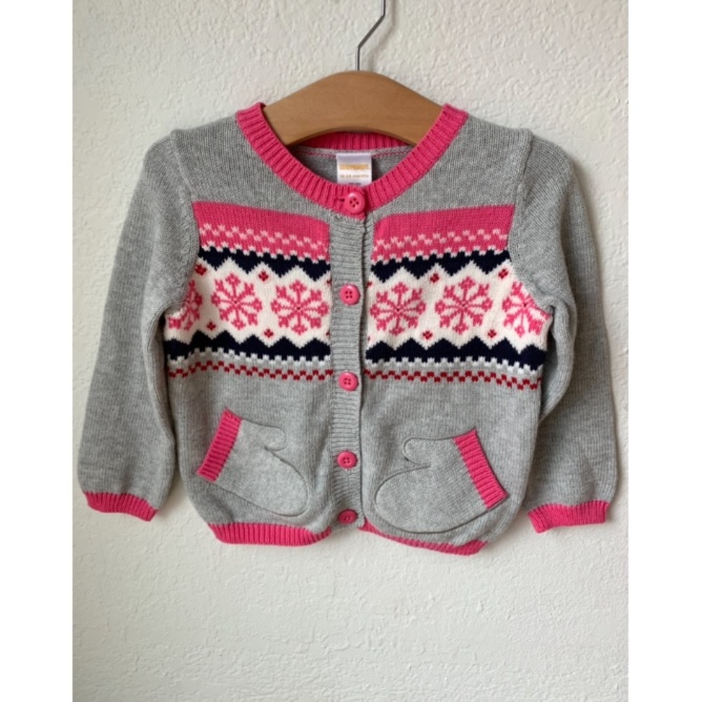 NWT Gymboree Fair Isle Mittens Winter Sweater Cardigan Size 18-24 Months